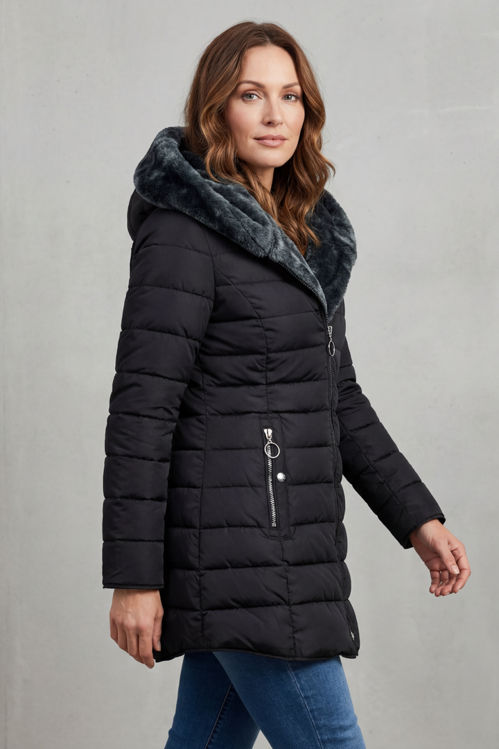 Women's Winter Parka Coat with Faux Fur Lining – Ophelia