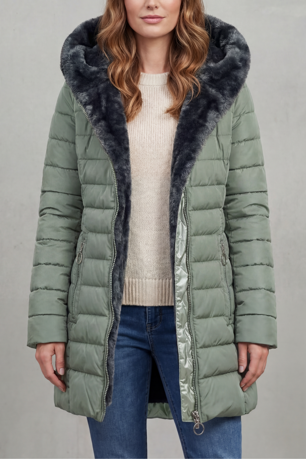Women's Winter Parka Coat with Faux Fur Lining – Ophelia