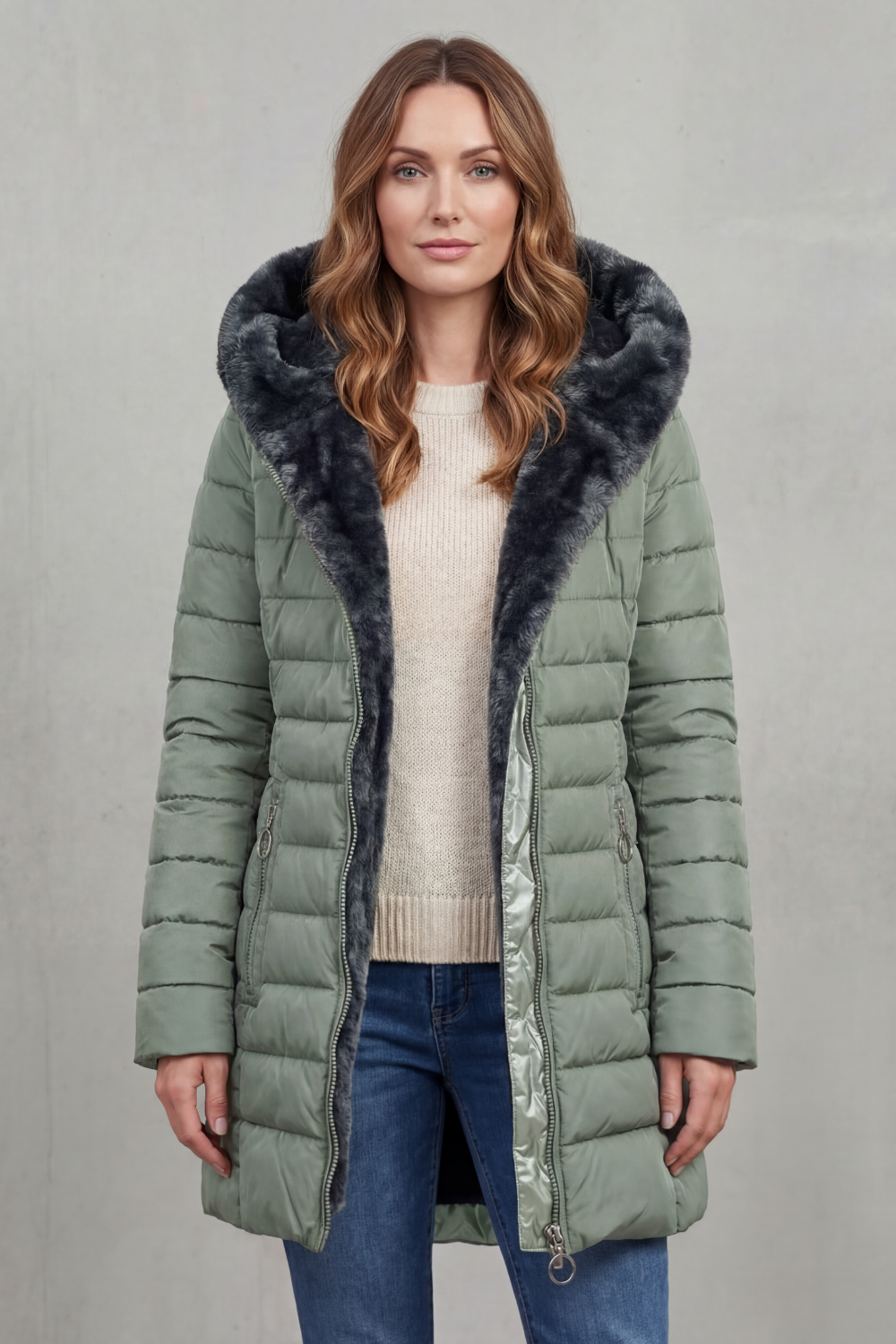 Women's Winter Parka Coat with Faux Fur Lining – Ophelia