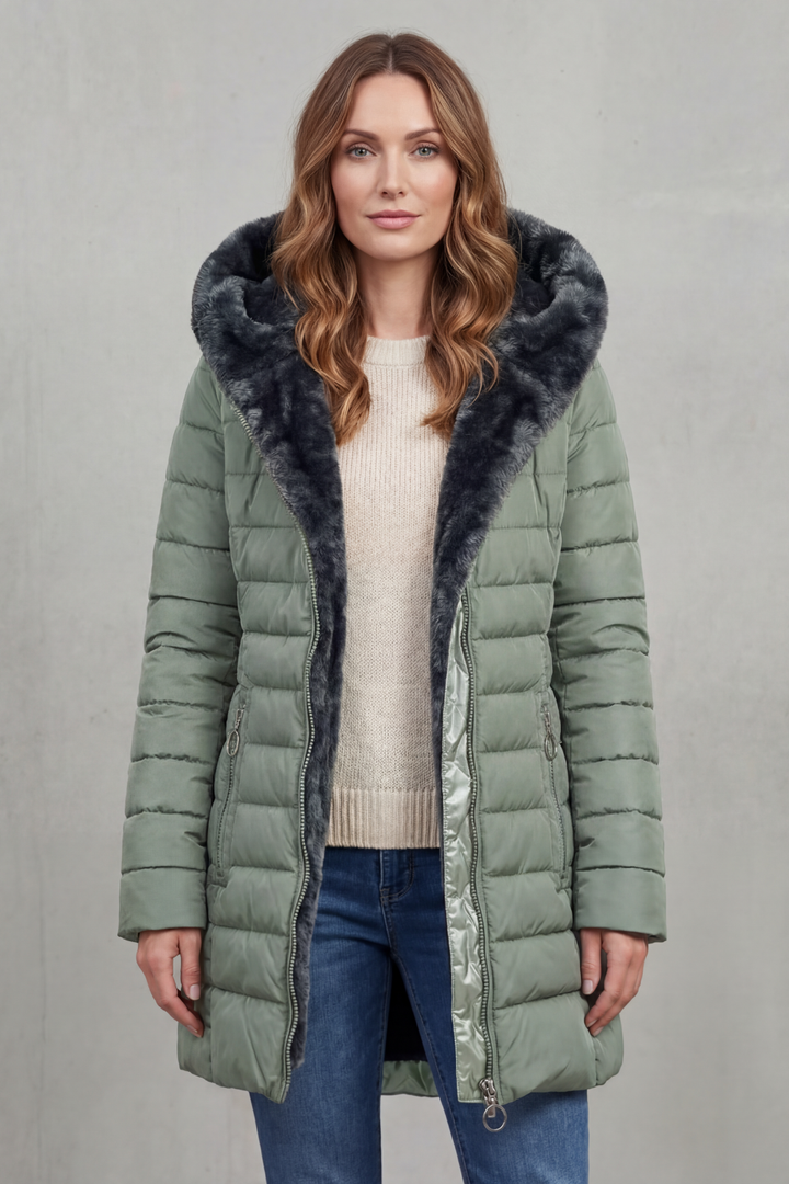 Women's Winter Parka Coat with Faux Fur Lining – Ophelia