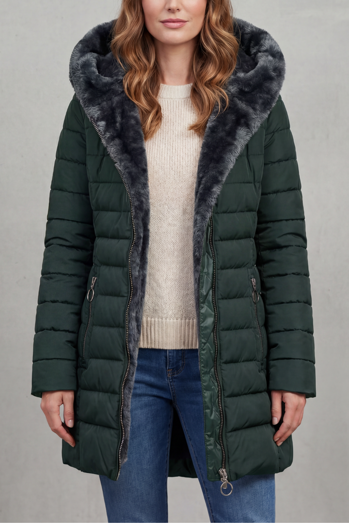 Women's Winter Parka Coat with Faux Fur Lining – Ophelia