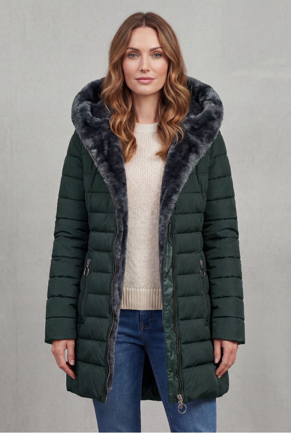 Women's Winter Parka Coat with Faux Fur Lining – Ophelia