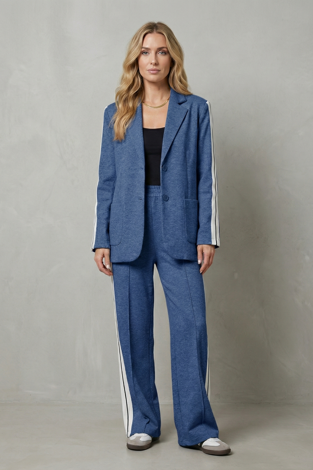 Women's Side Stripe Blazer and Trouser Co-ord Set - Fauvrette