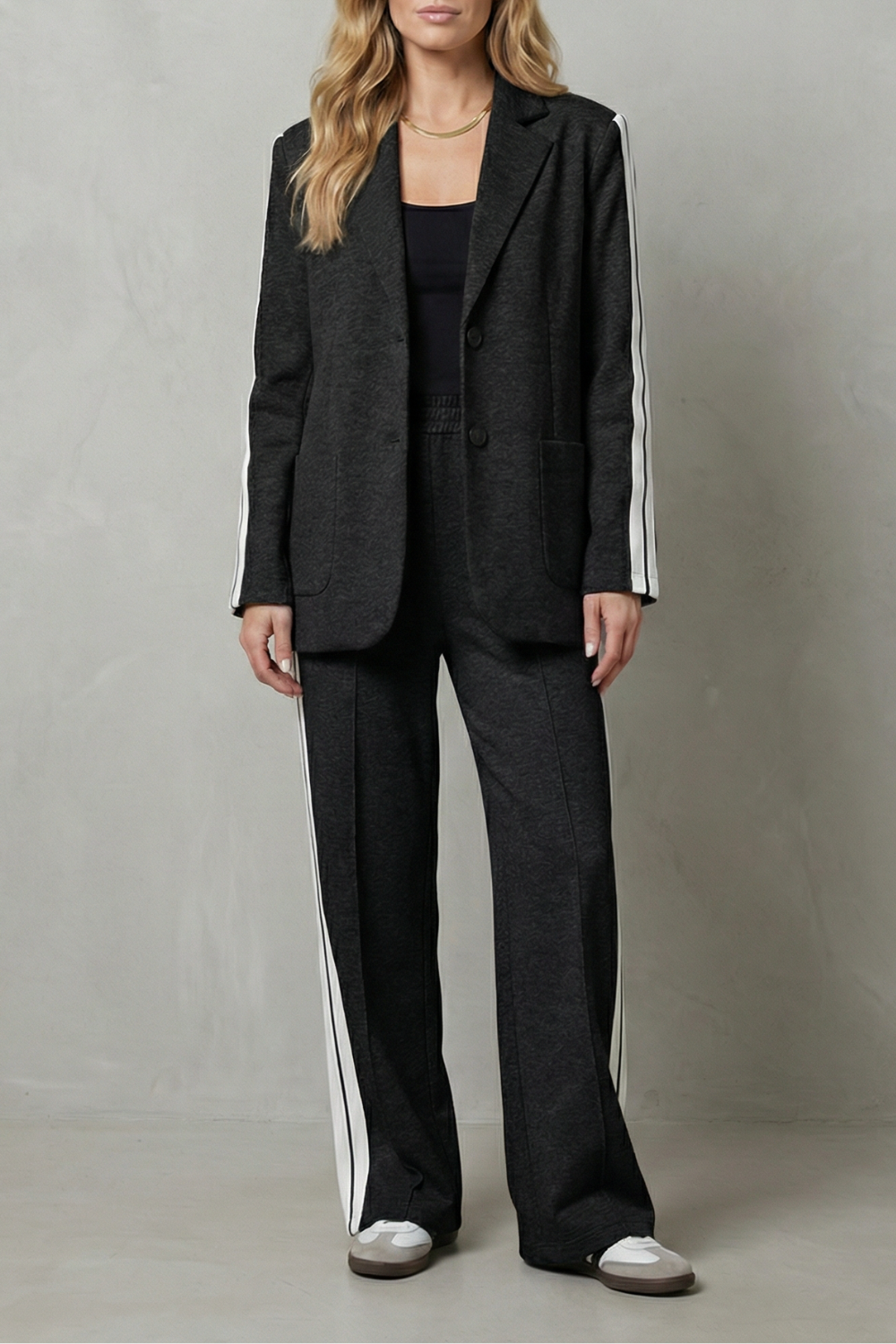 Women's Side Stripe Blazer and Trouser Co-ord Set - Fauvrette