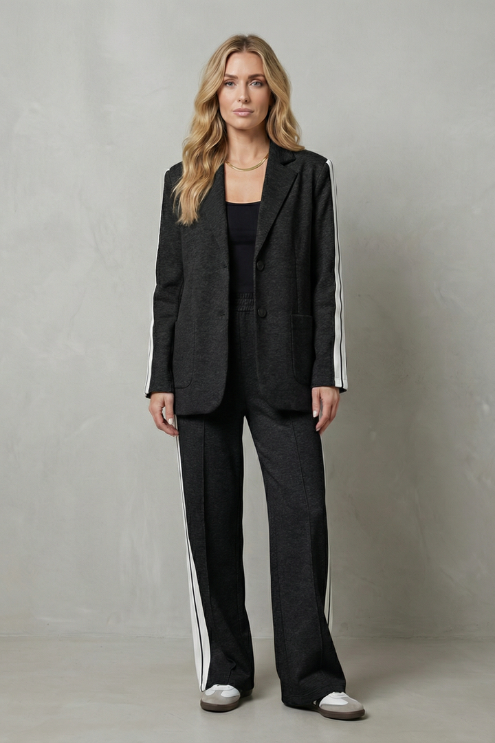 Women's Side Stripe Blazer and Trouser Co-ord Set - Fauvrette