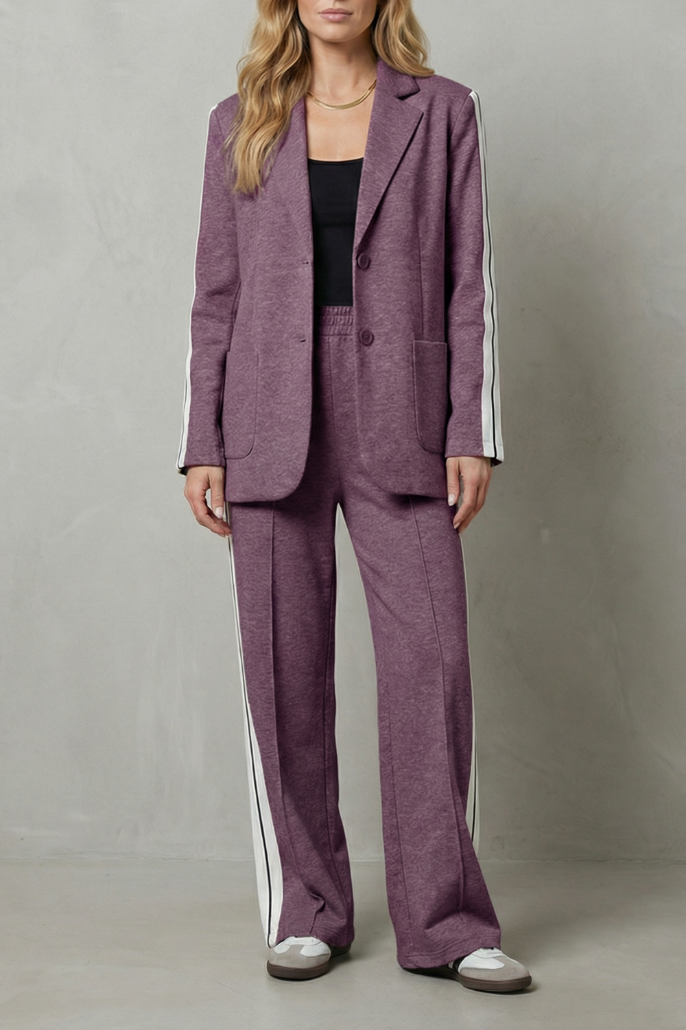 Women's Side Stripe Blazer and Trouser Co-ord Set - Fauvrette