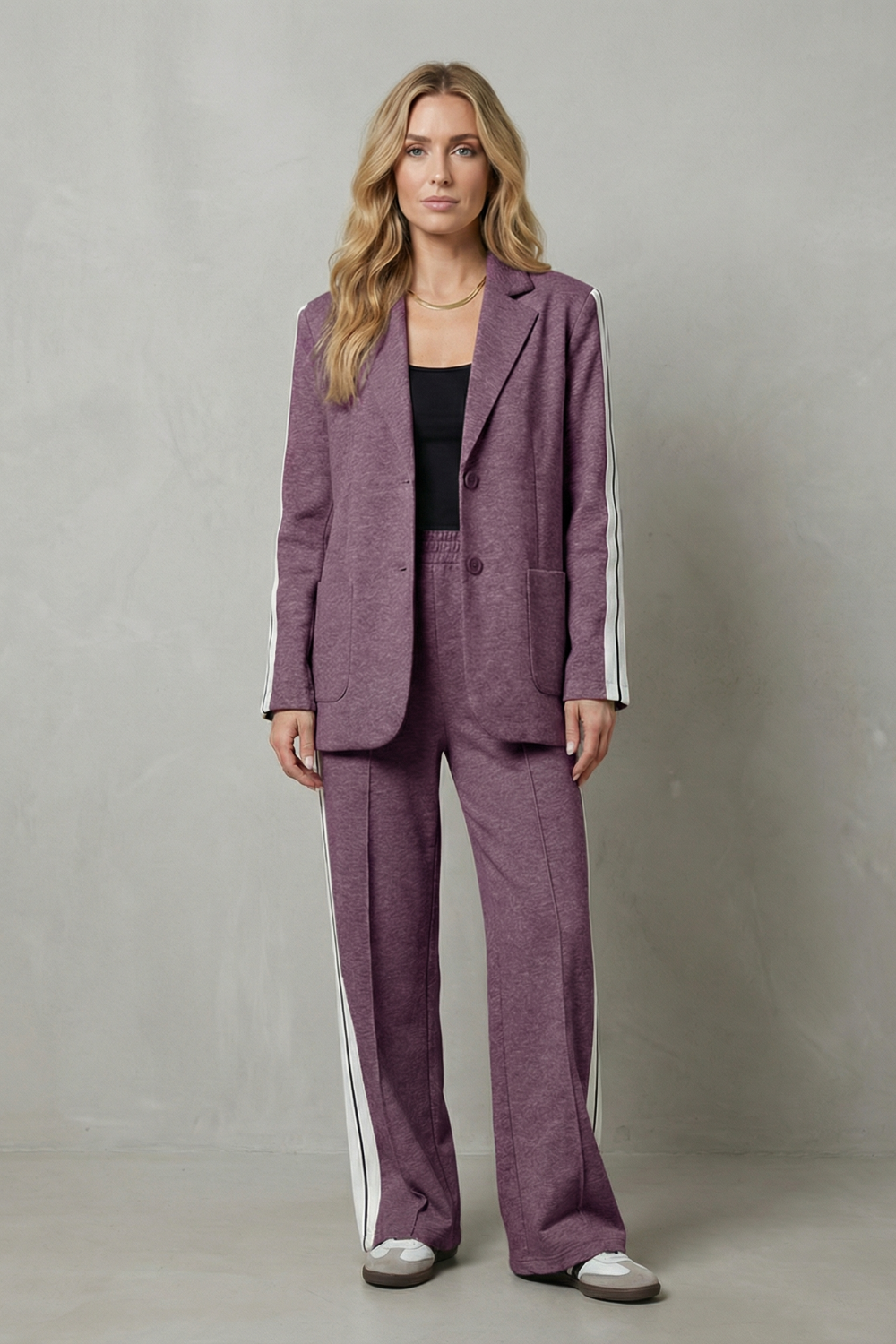 Women's Side Stripe Blazer and Trouser Co-ord Set - Fauvrette