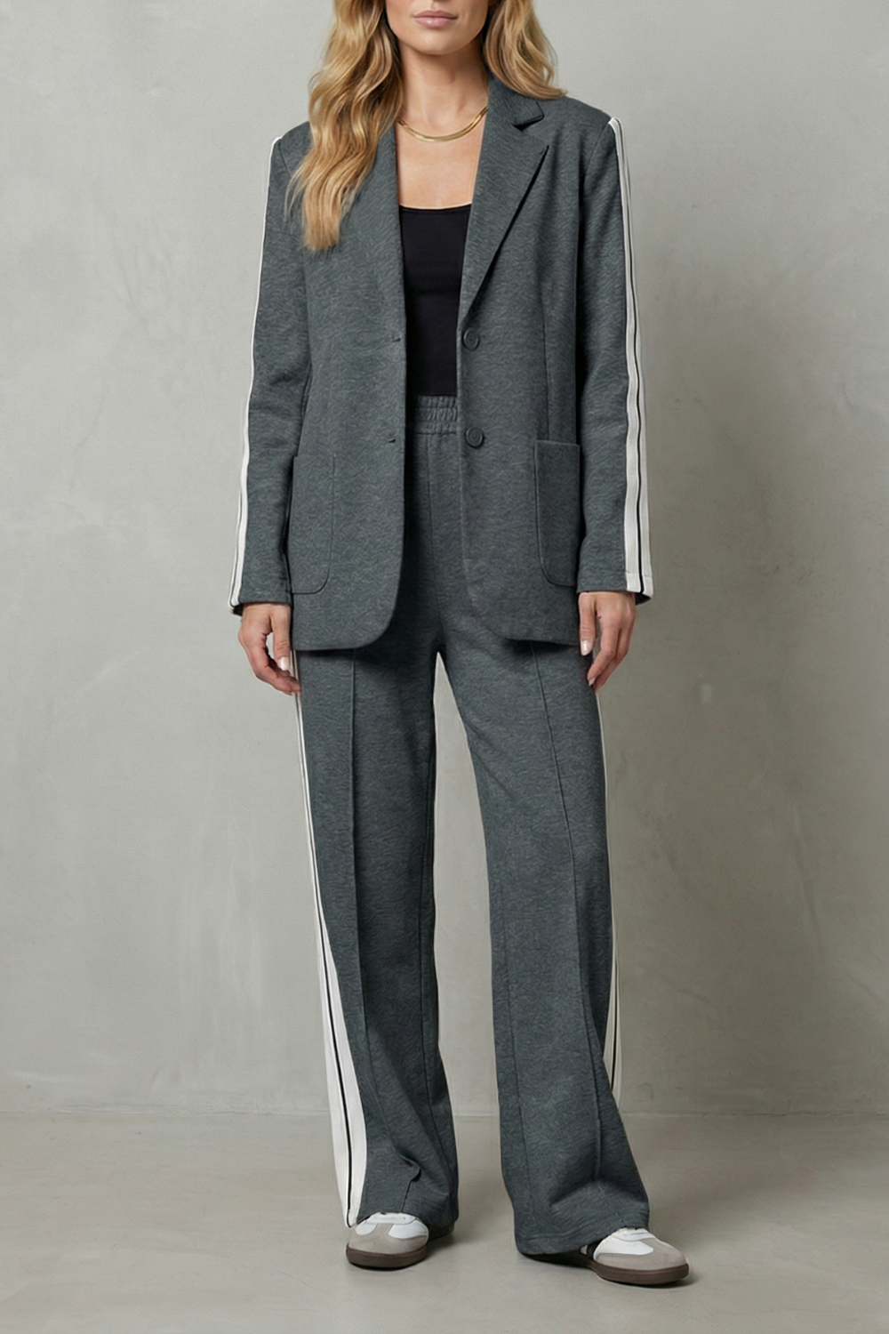 Women's Side Stripe Blazer and Trouser Co-ord Set - Fauvrette