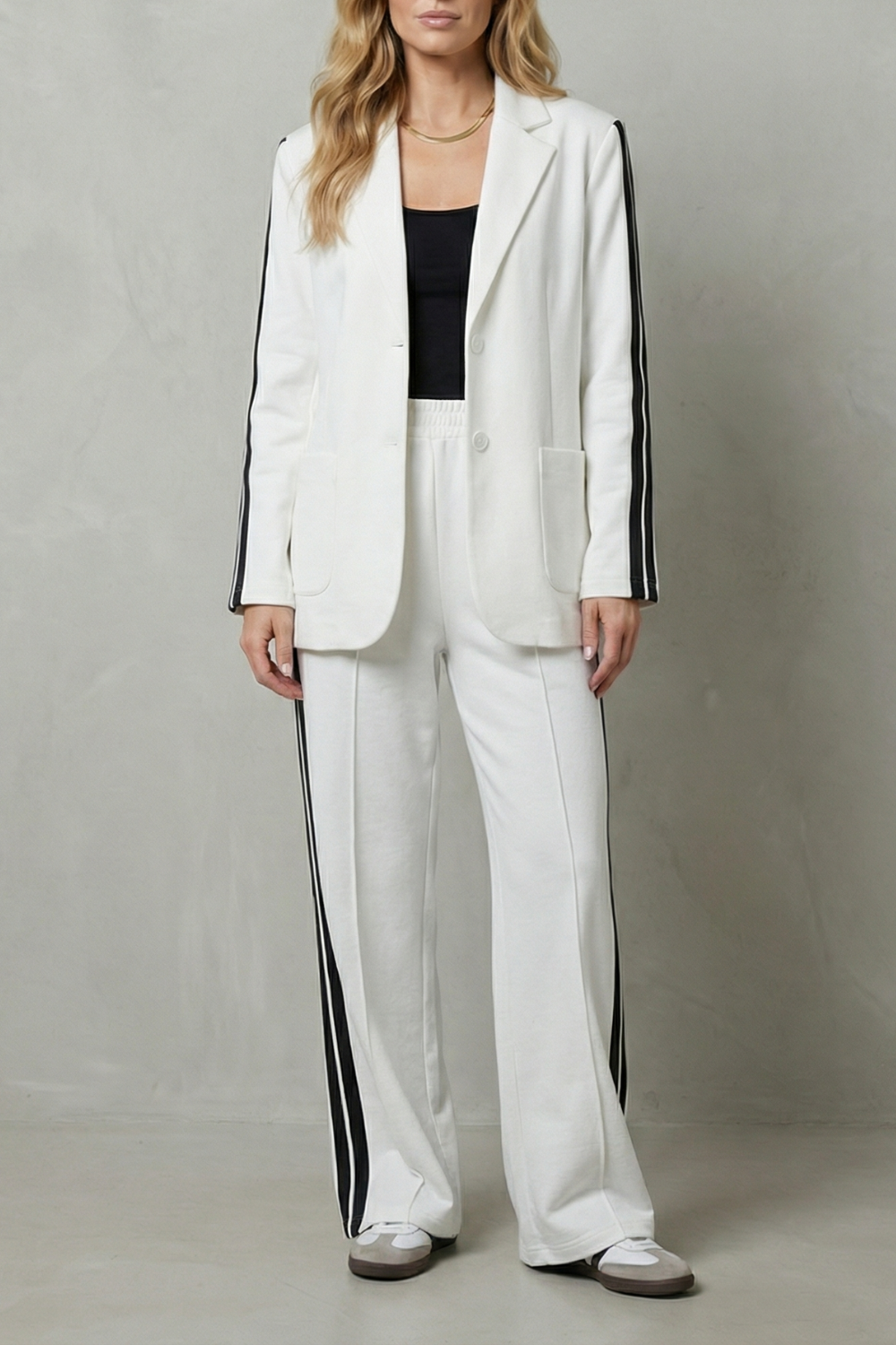 Women's Side Stripe Blazer and Trouser Co-ord Set - Fauvrette