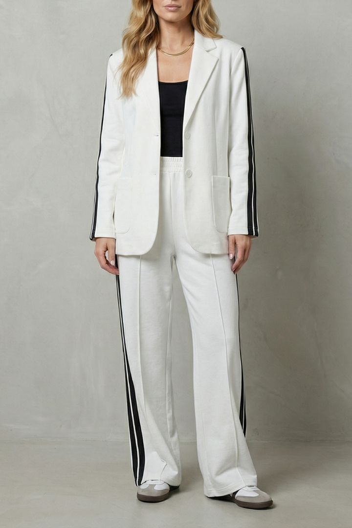Women's Side Stripe Blazer and Trouser Co-ord Set - Fauvrette