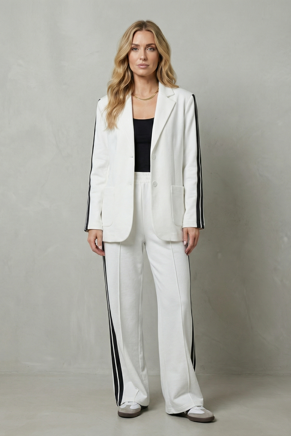 Women's Side Stripe Blazer and Trouser Co-ord Set - Fauvrette