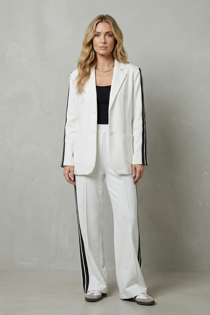 Women's Side Stripe Blazer and Trouser Co-ord Set - Fauvrette