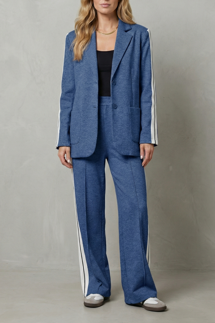 Women's Side Stripe Blazer and Trouser Co-ord Set - Fauvrette