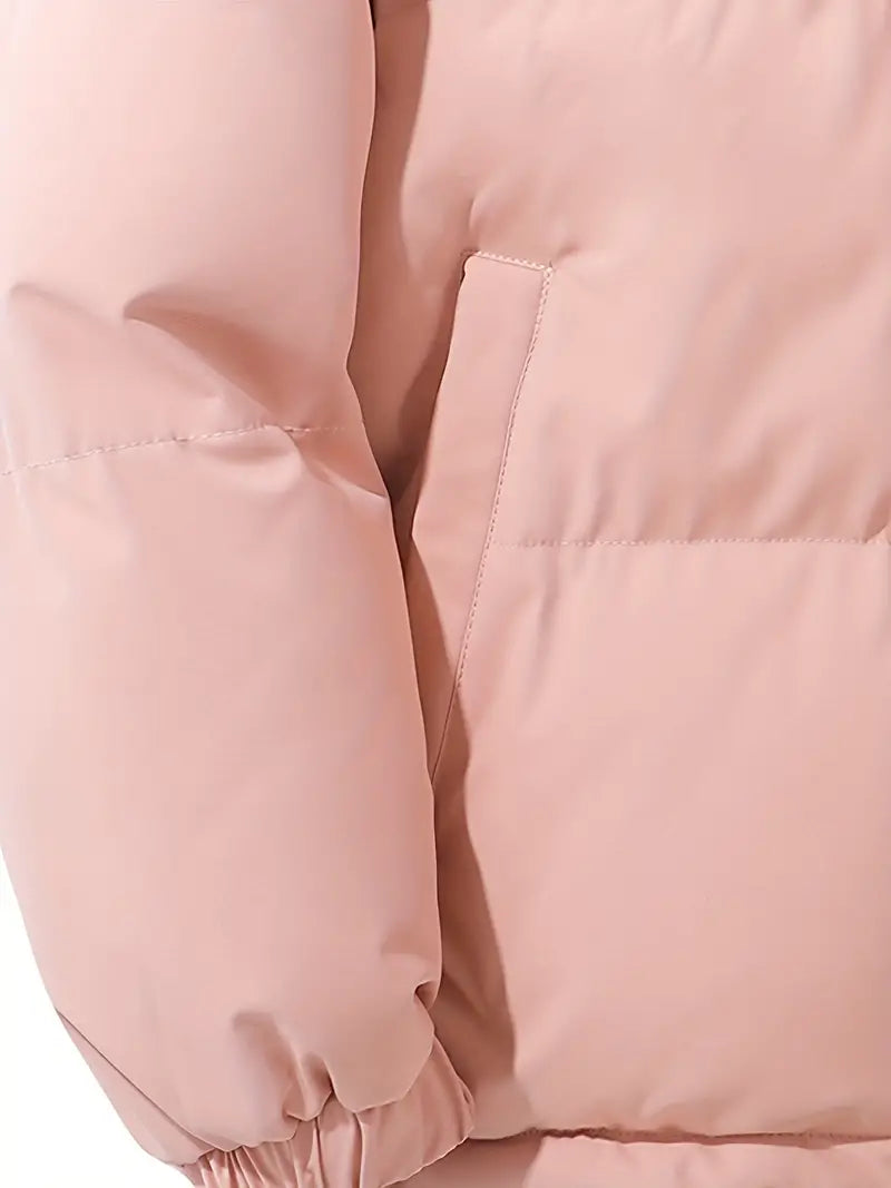 Women's Quilted Puffer Jacket with Stand Collar