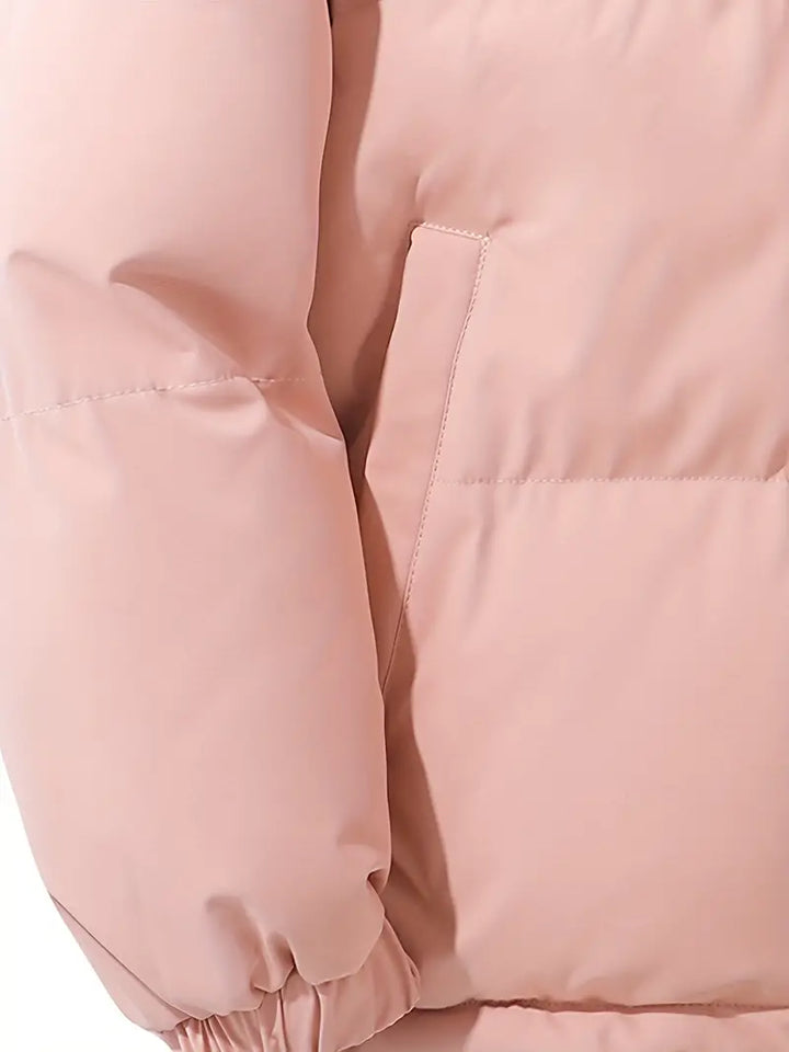 Women's Quilted Puffer Jacket with Stand Collar