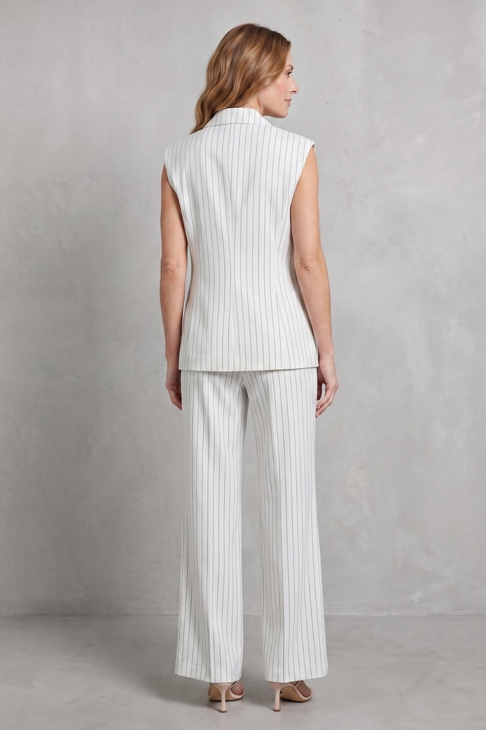 Women's Pinstripe Waistcoat and Trouser Co-ord Set - Avelune