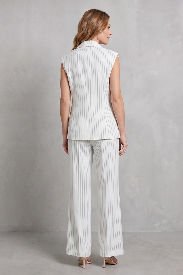 Women's Pinstripe Waistcoat and Trouser Co-ord Set - Avelune
