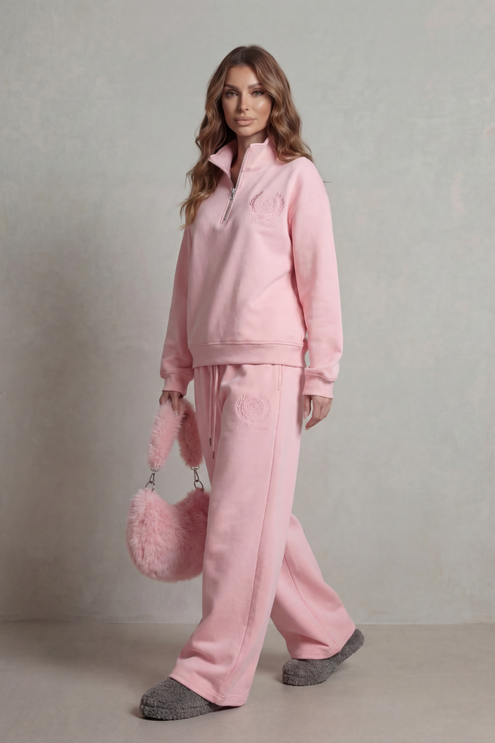 Women's Half-Zip Sweatshirt and Trouser Co-ord Set - Hortensienne