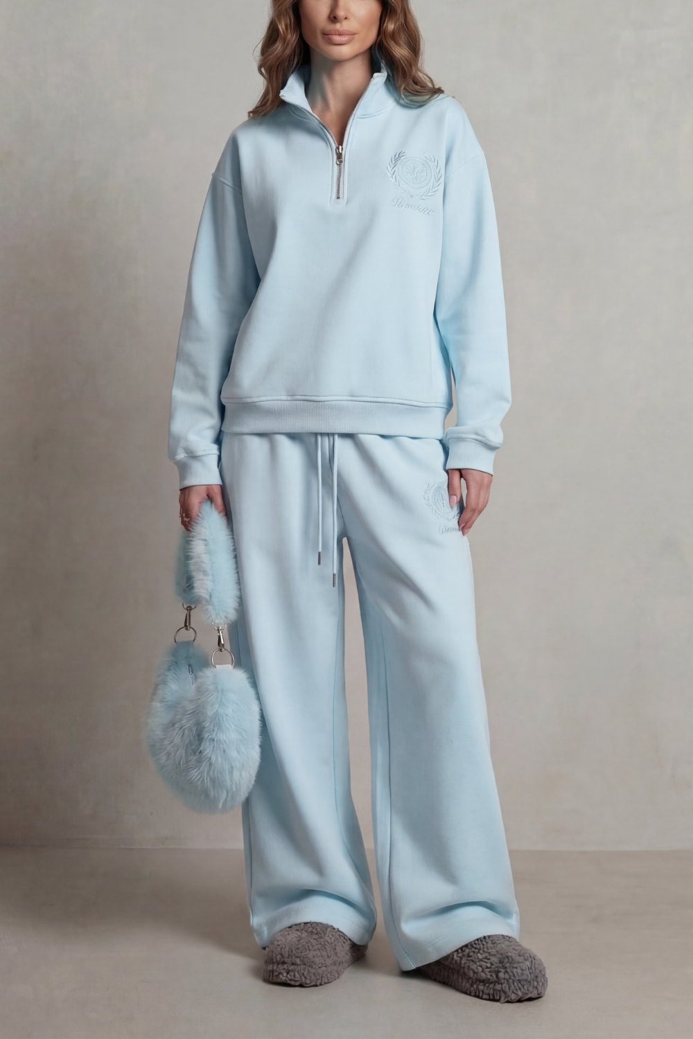 Women's Half-Zip Sweatshirt and Trouser Co-ord Set - Hortensienne