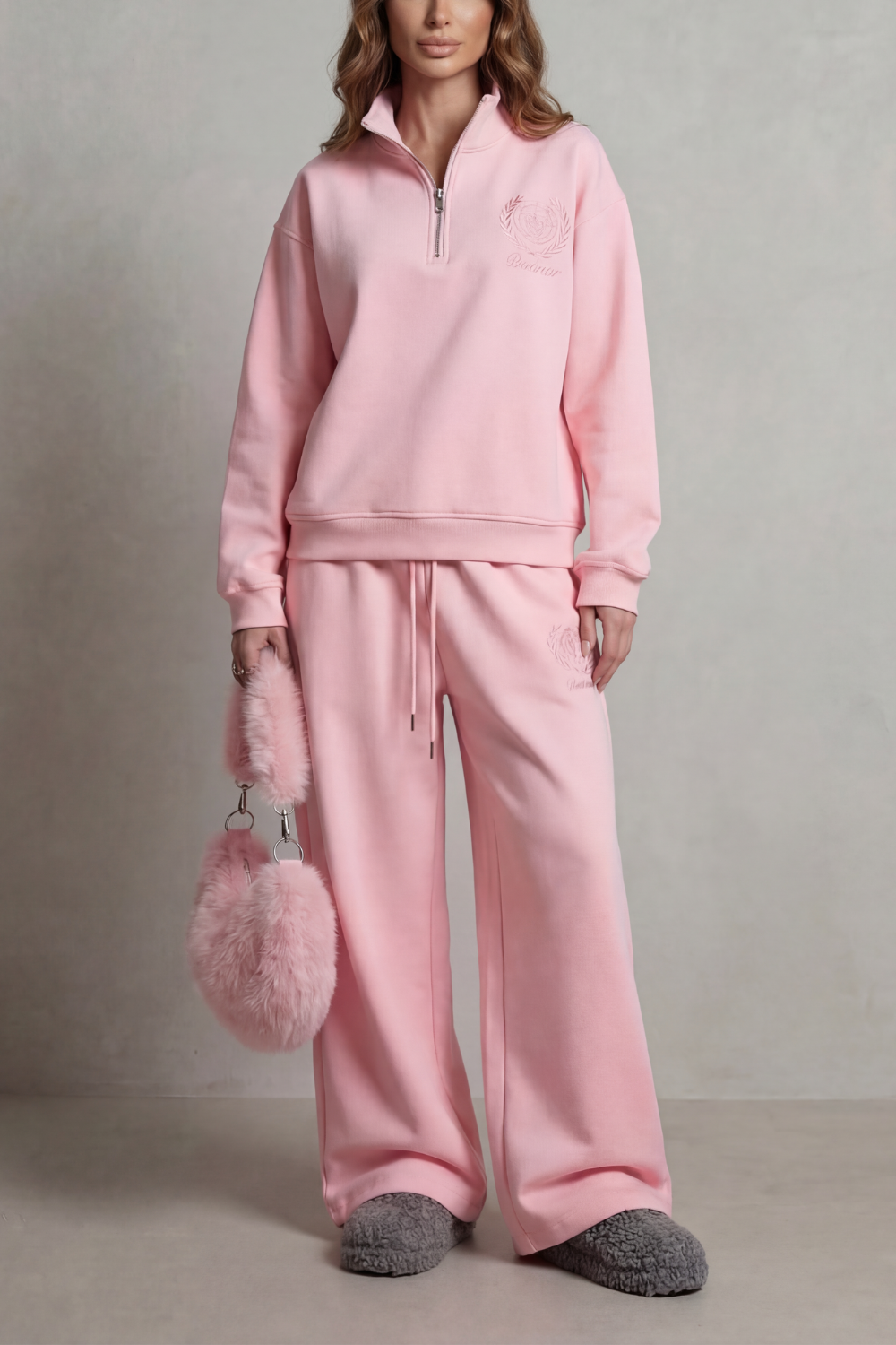 Women's Half-Zip Sweatshirt and Trouser Co-ord Set - Hortensienne