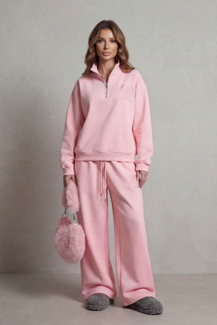 Women's Half-Zip Sweatshirt and Trouser Co-ord Set - Hortensienne