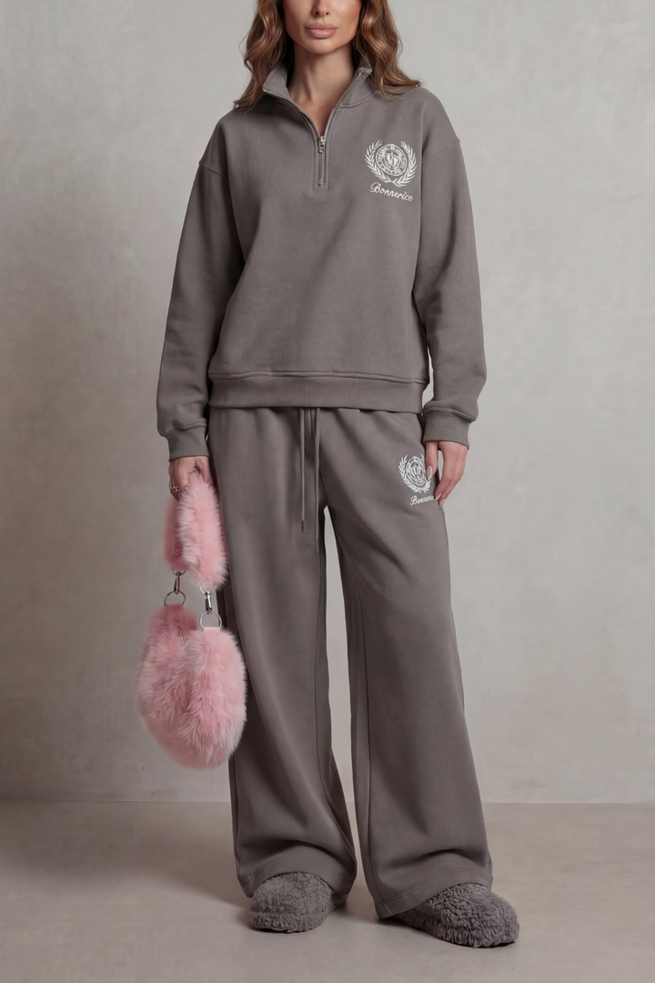 Women's Half-Zip Sweatshirt and Trouser Co-ord Set - Hortensienne