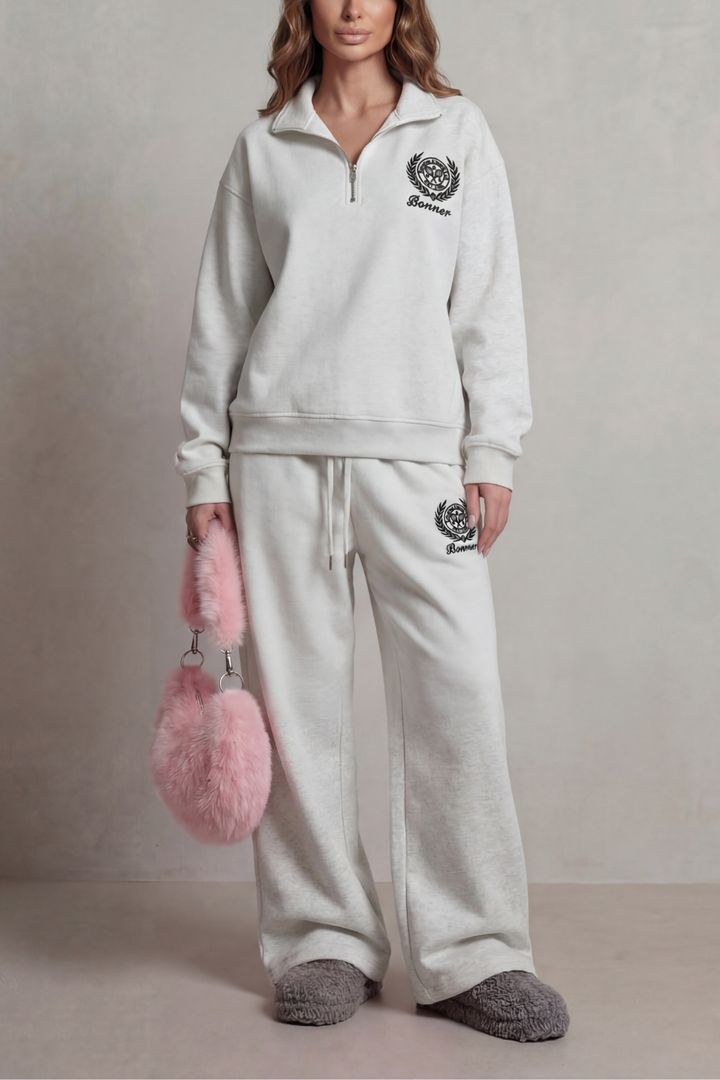 Women's Half-Zip Sweatshirt and Trouser Co-ord Set - Hortensienne