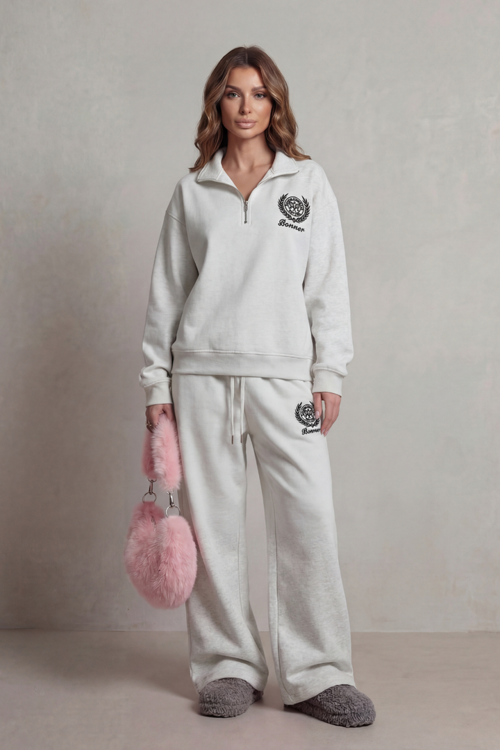 Women's Half-Zip Sweatshirt and Trouser Co-ord Set - Hortensienne