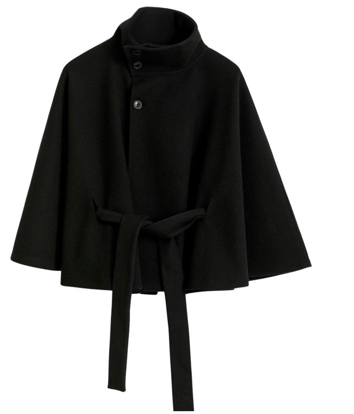 Slaidburn women's cape coat in Black – front view