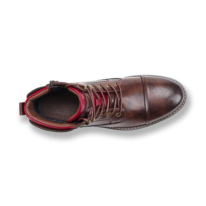 Men's toe-cap lace-up boots Georges in Brown – top-down view