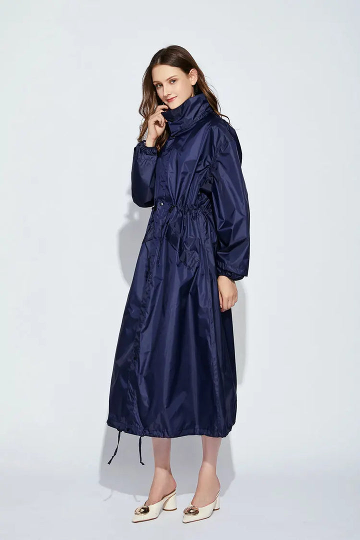 Women's Longline Waterproof Rain Poncho - Amaline