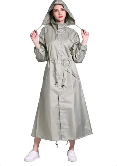 Women's Longline Waterproof Rain Poncho - Amaline