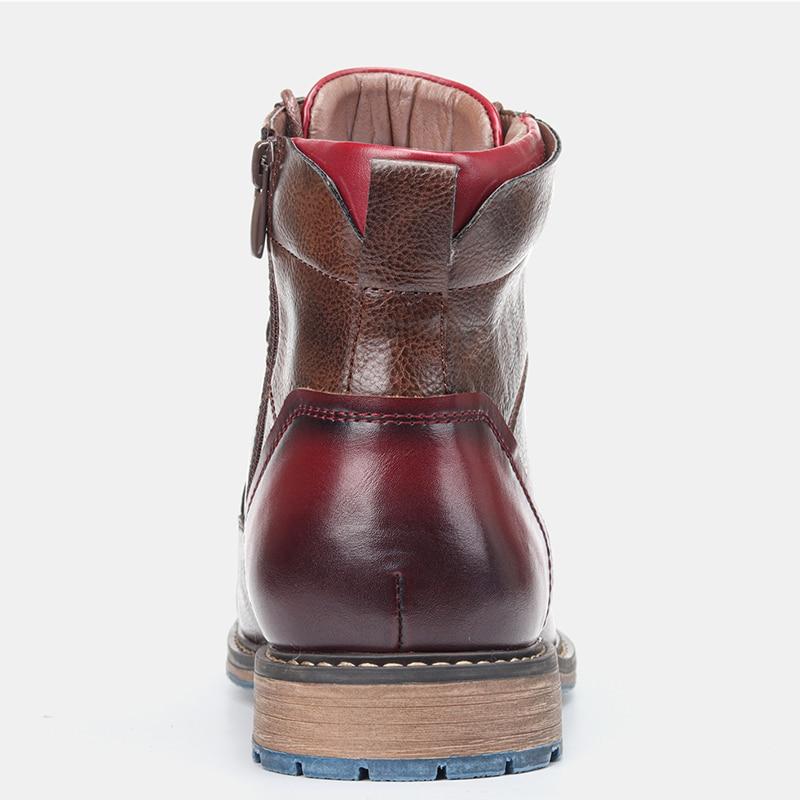 Men's toe-cap lace-up boots Georges in Brown – back heel view