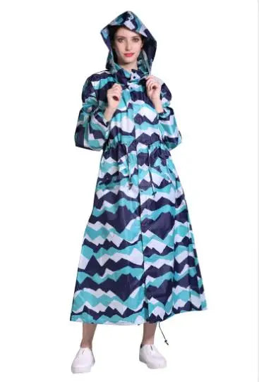 Women's Longline Waterproof Rain Poncho - Amaline