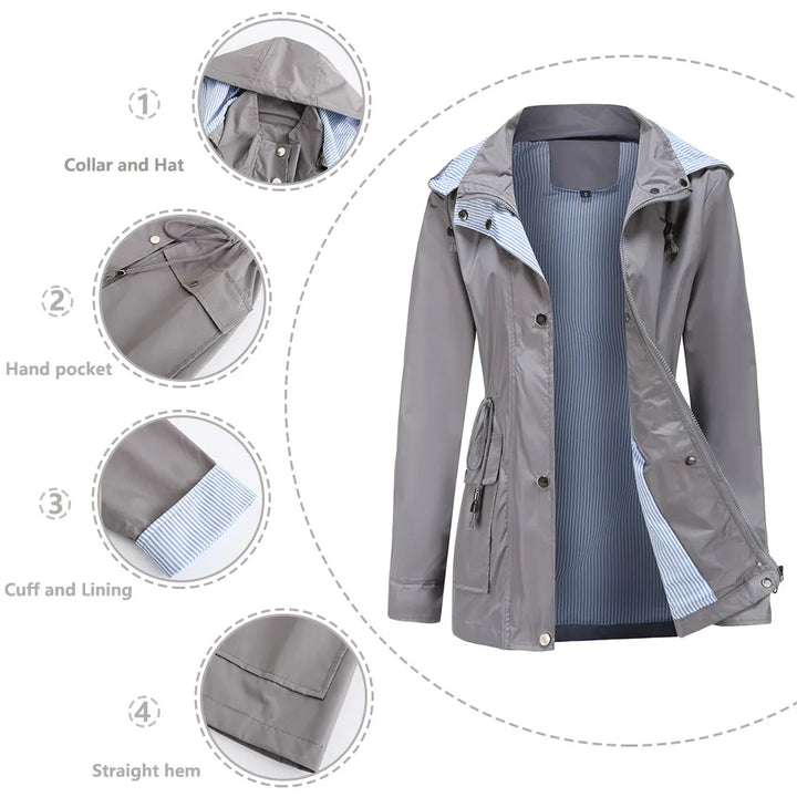 Women's Hooded Waterproof Jacket - Marisenne