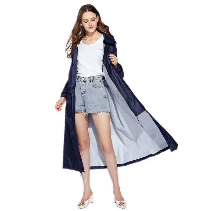 Women's Longline Waterproof Rain Poncho - Amaline