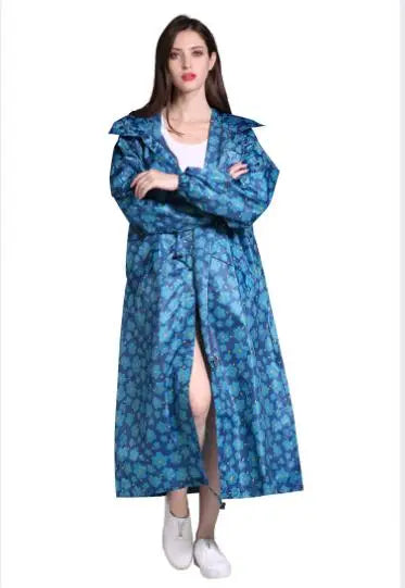 Women's Longline Waterproof Rain Poncho - Amaline