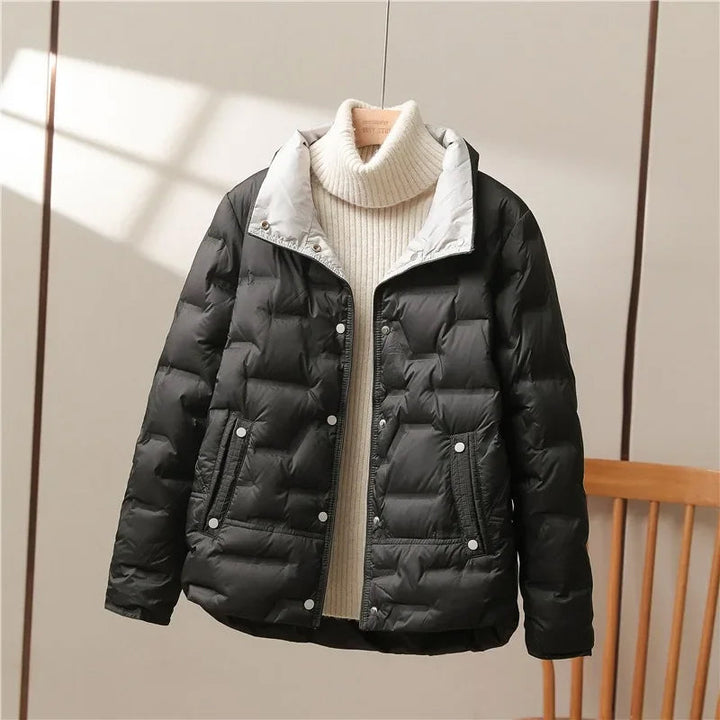 Morpeth women's quilted puffer jacket in Black – front view