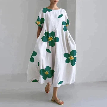 Calliope - Elegant Floral Print Dress