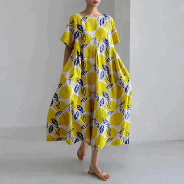Calliope - Elegant Floral Print Dress