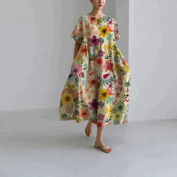 Calliope - Elegant Floral Print Dress