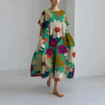 Calliope - Elegant Floral Print Dress