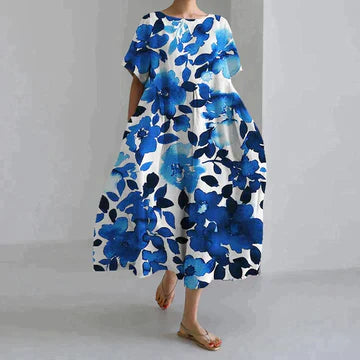 Calliope - Elegant Floral Print Dress