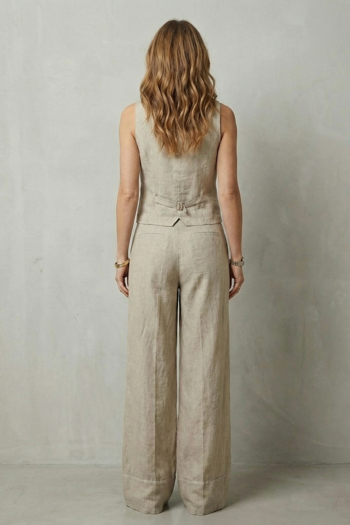 Women's Waistcoat and Wide Leg Trouser Co-ord Set - Anthéa