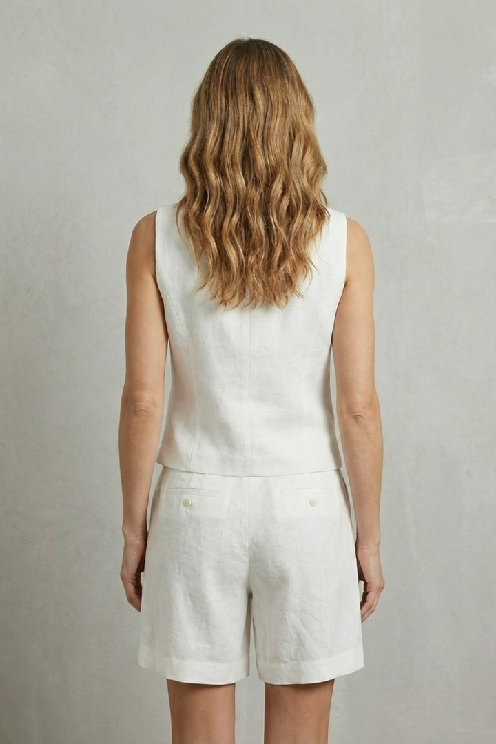 Women's Linen Waistcoat and Shorts Co-ord Set - Colvienne