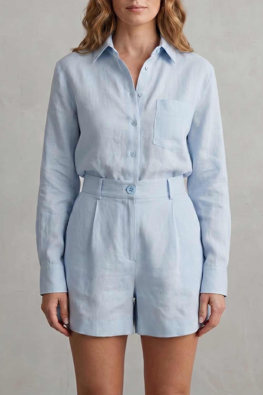 Women's Linen Shirt and Tailored Shorts Co-ord Set - Clarielle