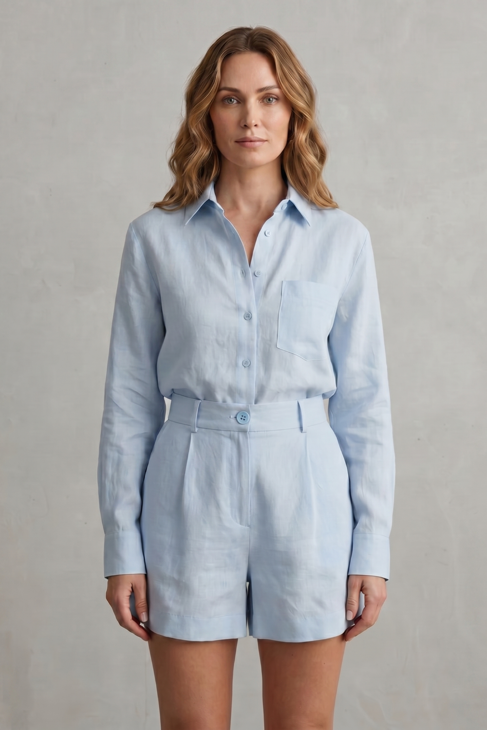 Women's Linen Shirt and Tailored Shorts Co-ord Set - Clarielle