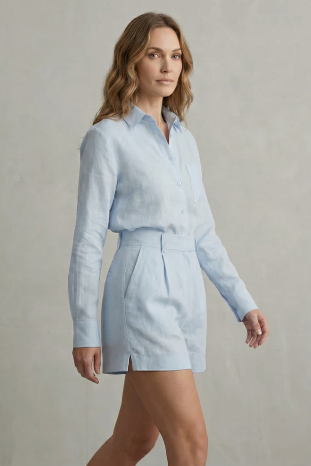 Women's Linen Shirt and Tailored Shorts Co-ord Set - Clarielle
