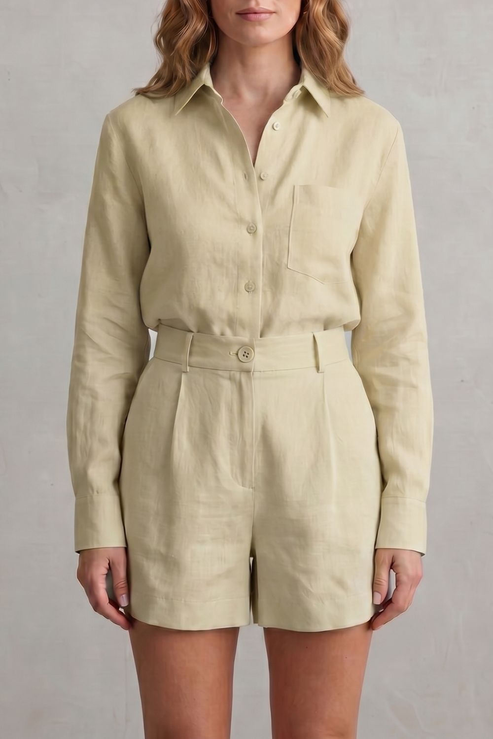 Women's Linen Shirt and Tailored Shorts Co-ord Set - Clarielle