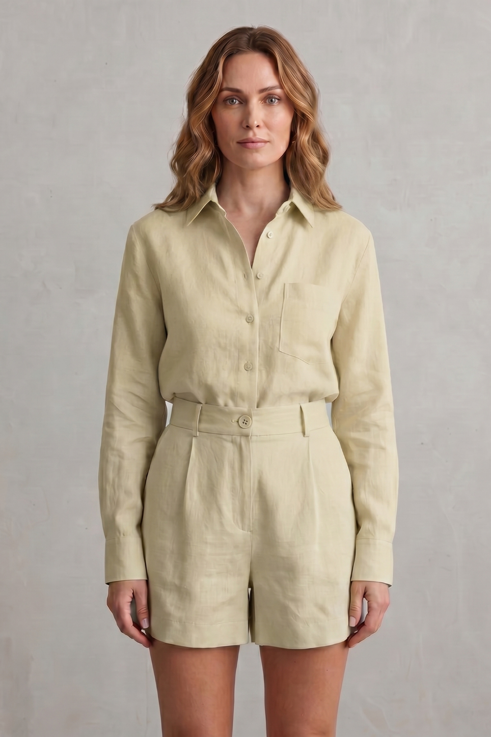 Women's Linen Shirt and Tailored Shorts Co-ord Set - Clarielle